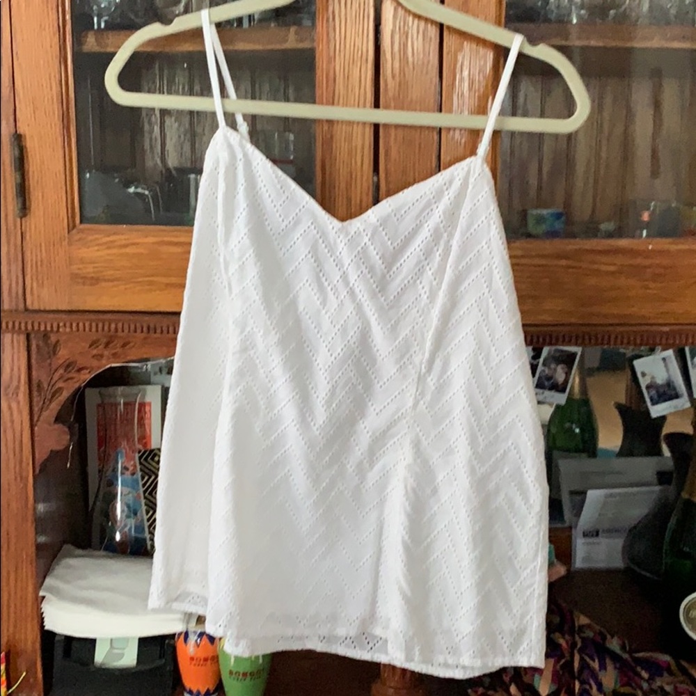 White Corset Style Tank Top